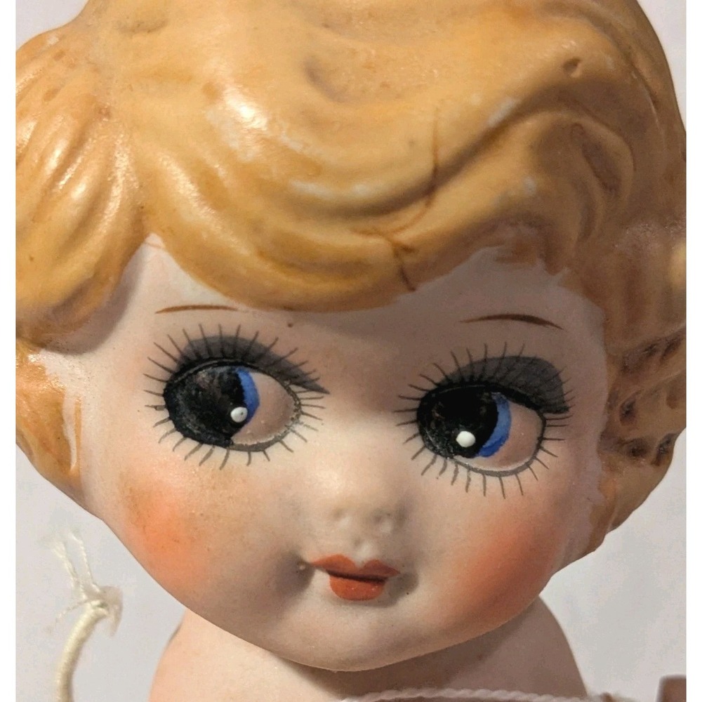 Bisque Kewpie Style Doll Google Side Eyes Flapper Japan Articulated Arms 8" Vtg - Picture 2 of 16